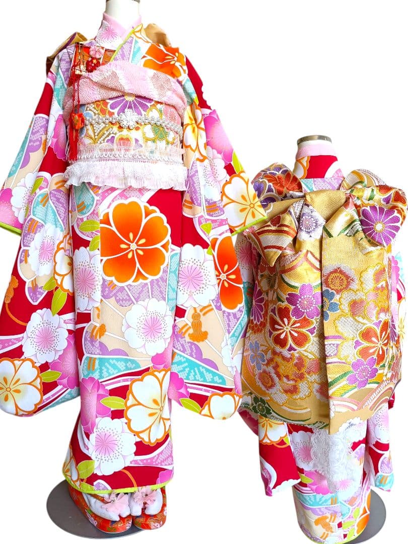専用です☆レトロポップ調の着物と作り帯セット☆7歳七五三 - メルカリ