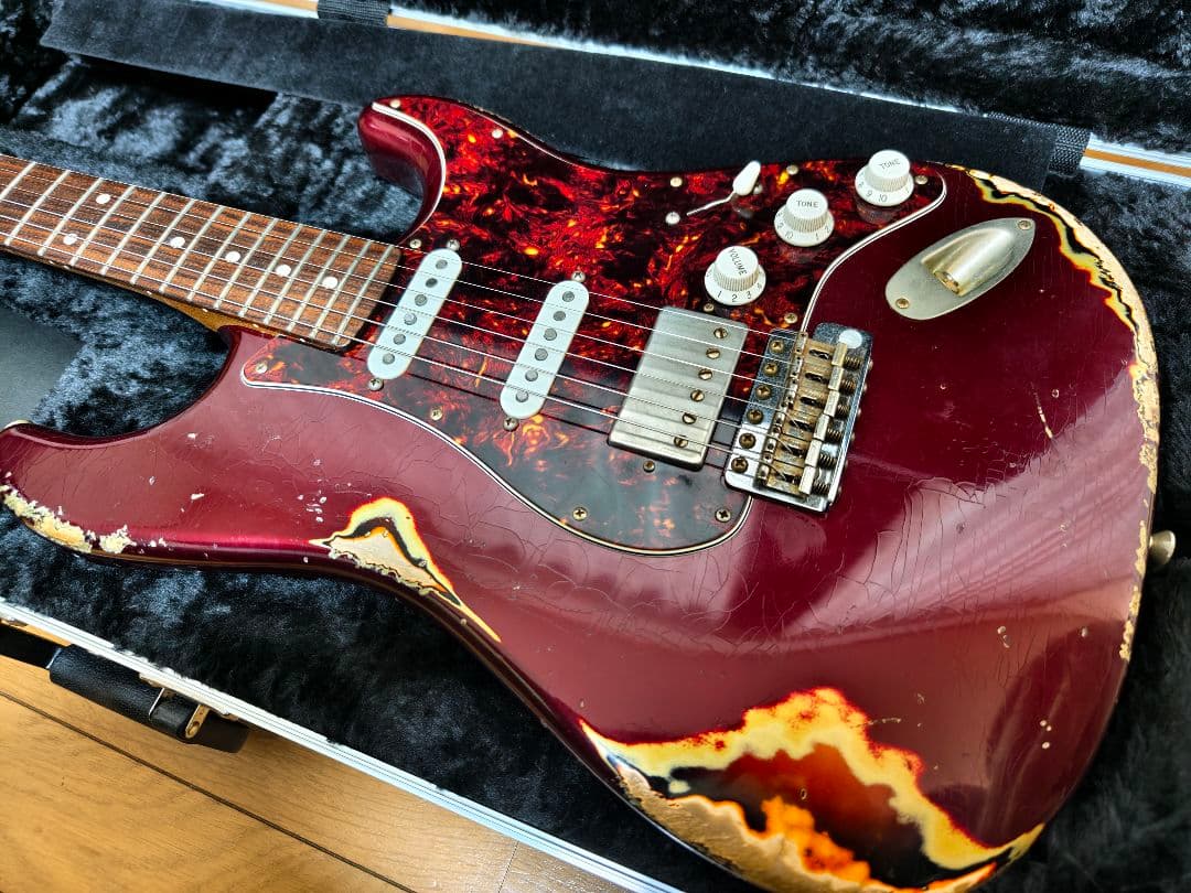 ギター Xotic XSC-2 Dark Candy Apple Red Xotic XSC-2 - Dark Candy Apple Red Heavy Aged / Alder / RM-R #3302