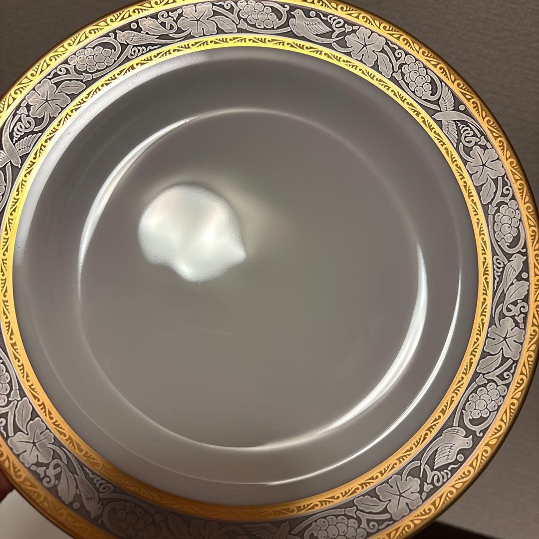 大倉陶園　白金金蝕唐草葡萄　デザートプレート　20.5cm