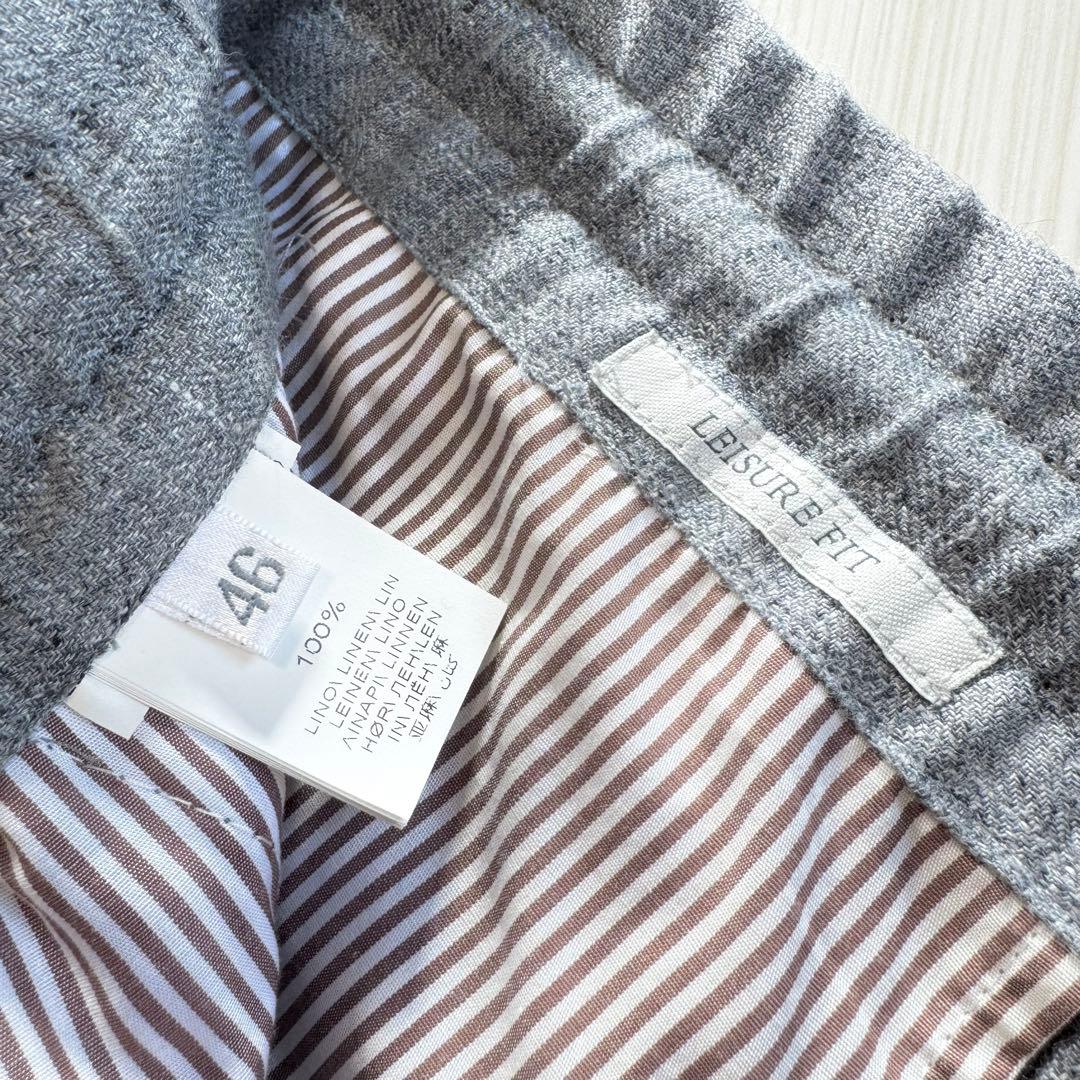 P89☆美品☆22SS☆極上リネン100% ドローコードパンツ ブルネロクチネリ