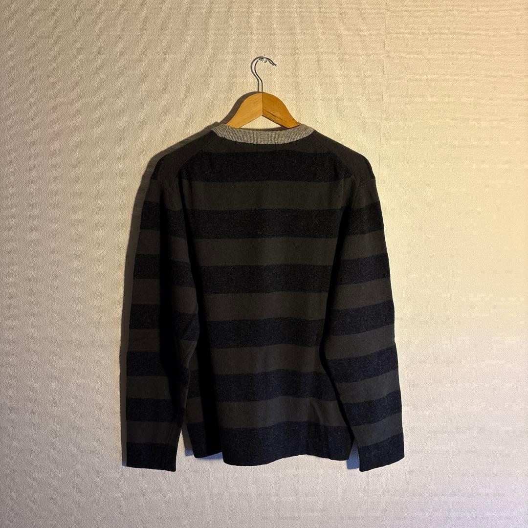 90s ステューシー OLD STUSSY 紺タグ ウールナイロンボーダーニット