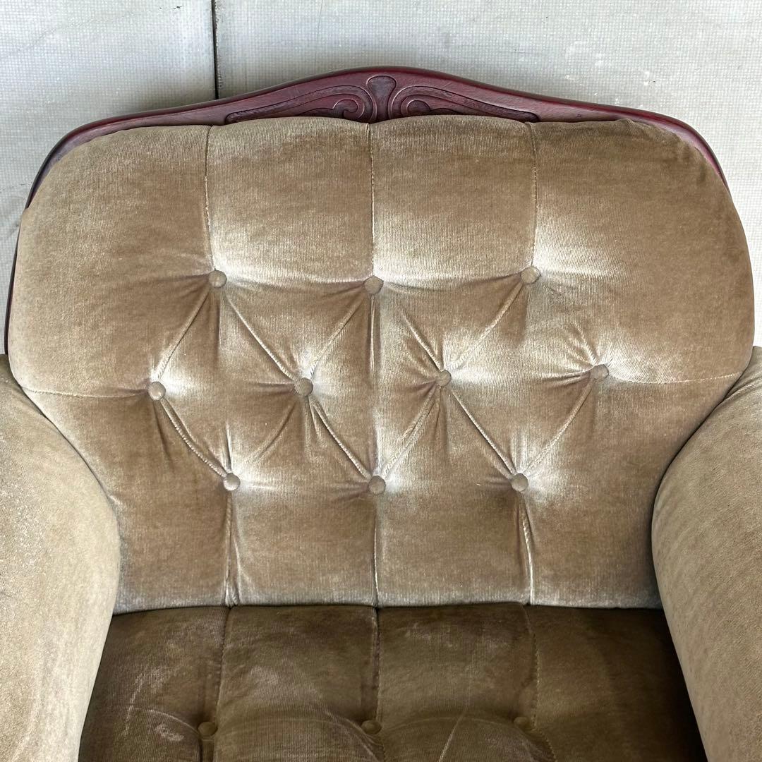 ✧ 80s ✧ 昭和レトロ喫茶 ミッドセンチュリー ベロア ベージュ