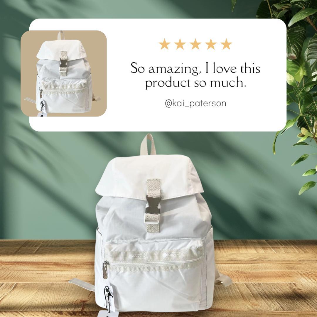 レスポートサック 神崎恵 ホワイト リュック バックパック - メルカリ