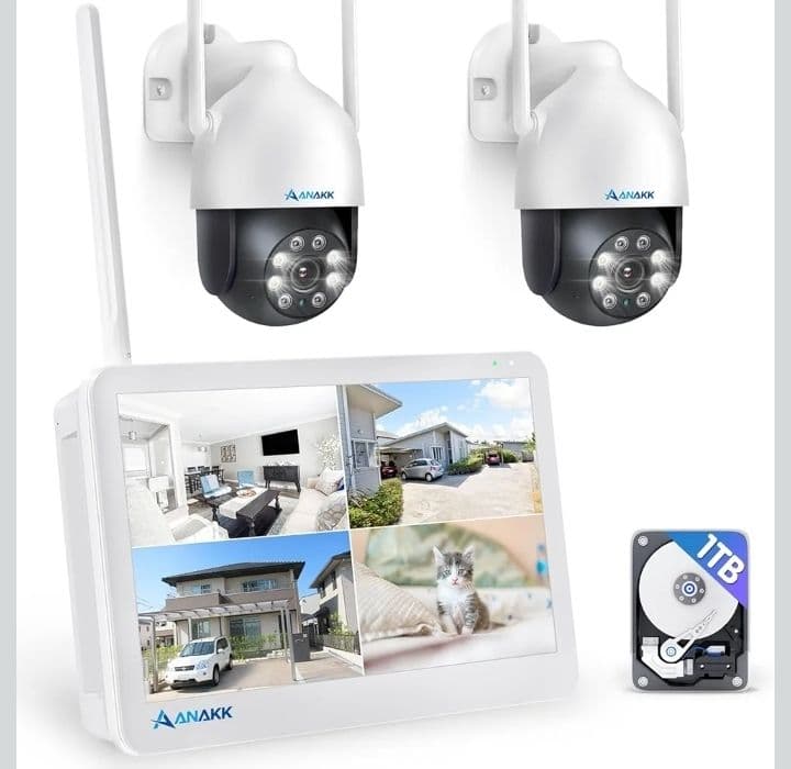 最安値★新品未使用　防犯カメラ 監視カメラ モニター付き 2台セット SecuSTATION 防犯カメラ 屋外 セット 家庭用 ワイヤレス wifi カメラ2
