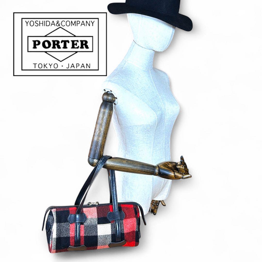 美品✨ PORTER ポーターガール ミニボストンバッグ チェック柄 レディース