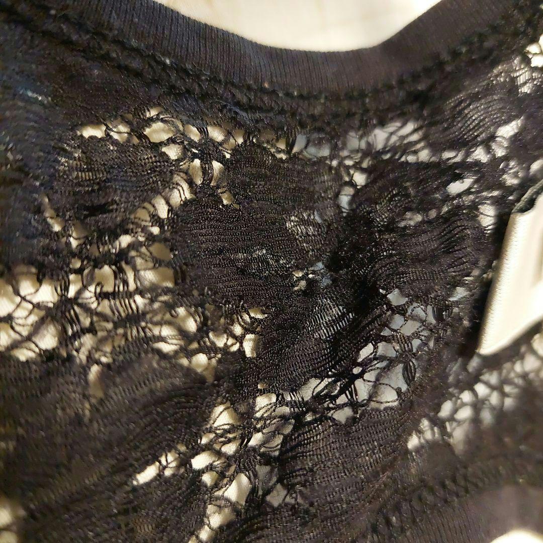 訳あり☆D&G スパンコール 黒色 タンクトップ M レトロ ブラック