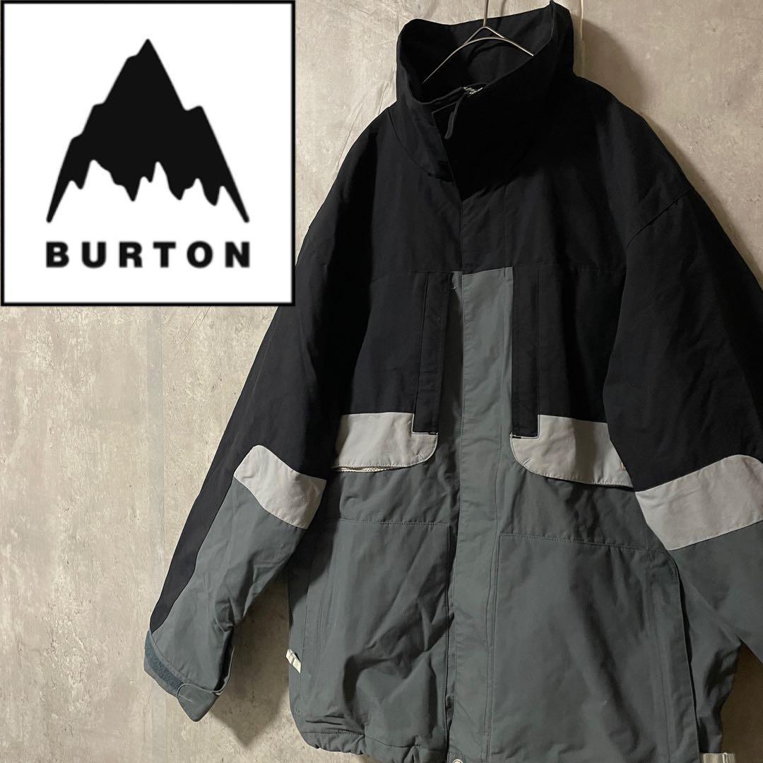 Burtonバートンスキーウェアスノーボードジャケット黒ブラック灰色グレー刺繍 Burtonバートンスキーウェアスノーボードジャケット黒ブラック灰色