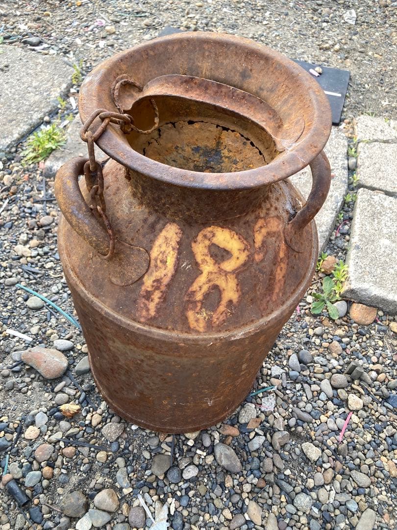 h*o様 アンティーク、コレクションミルク缶牛乳缶 蓋付き レトロ