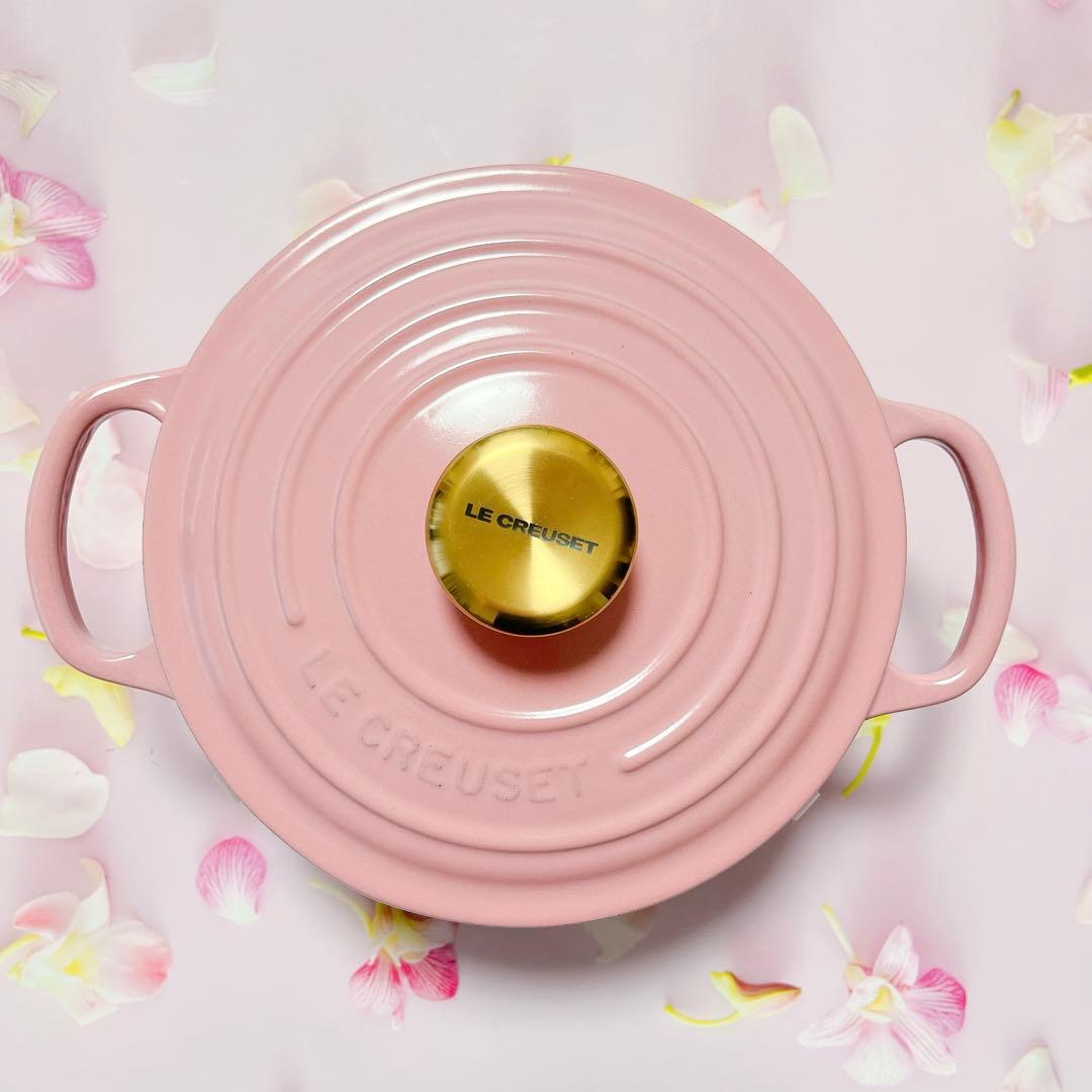 ♡ルクルーゼ ココットロンド フレンチローズ 18cm ピンク 両手鍋 新品