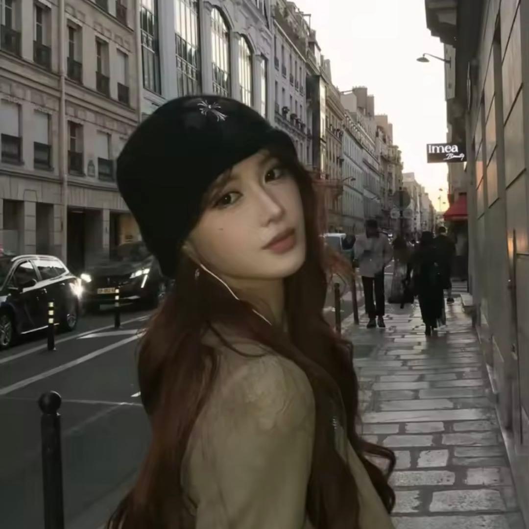 即購入OK‼️】ニット帽 ビーニー クロス ニットCH柄刺繍 男女兼用 Y2K