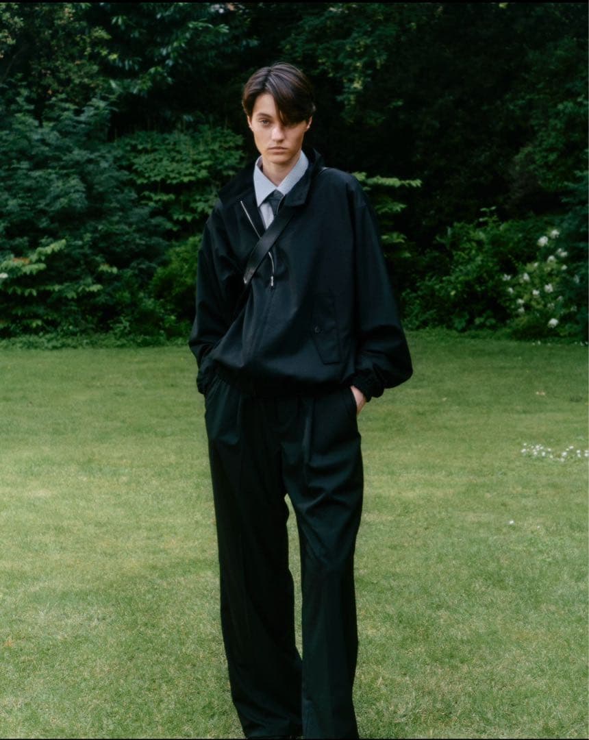 AURALEE TROPICAL WOOL TWO-TUCK SLACKS 4