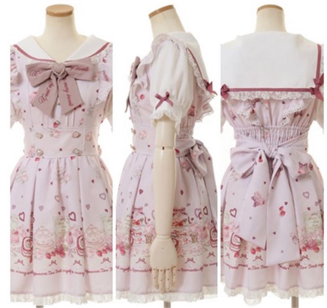 アフタヌーンティー ワンピース Many Hearts Afternoontea柄ワンピース