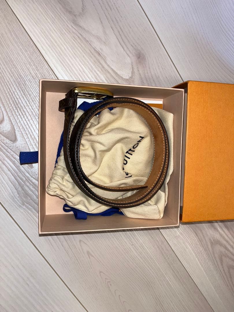 LOUIS VUITTON レザーベルト ブラウン/ブラック 中古・古着通販】LOUIS VUITTON (ルイ ヴィトン) レザーベルト