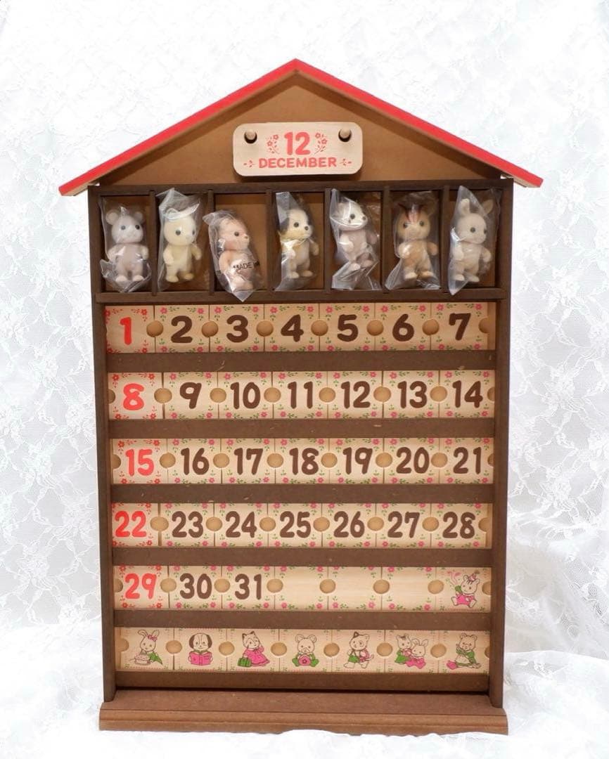 【希少】シルバニア⭐️ 万年カレンダー　木製カレンダー⭐️ 値下げ シルバニアファミリー 木製万年赤ちゃんカレンダー 📣𝗡𝗘𝗪