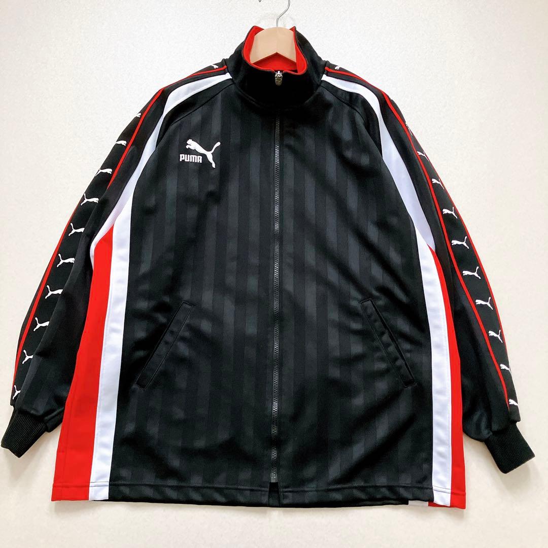 プーマ ジャージ 上下 セットアップ 刺繍ロゴ ストライプ 黒 サイド