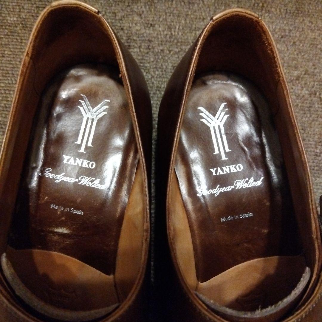 ヤンコ　YANKO　ダブルモンクストラップ　タバコブラウン　UK8　27.0cm