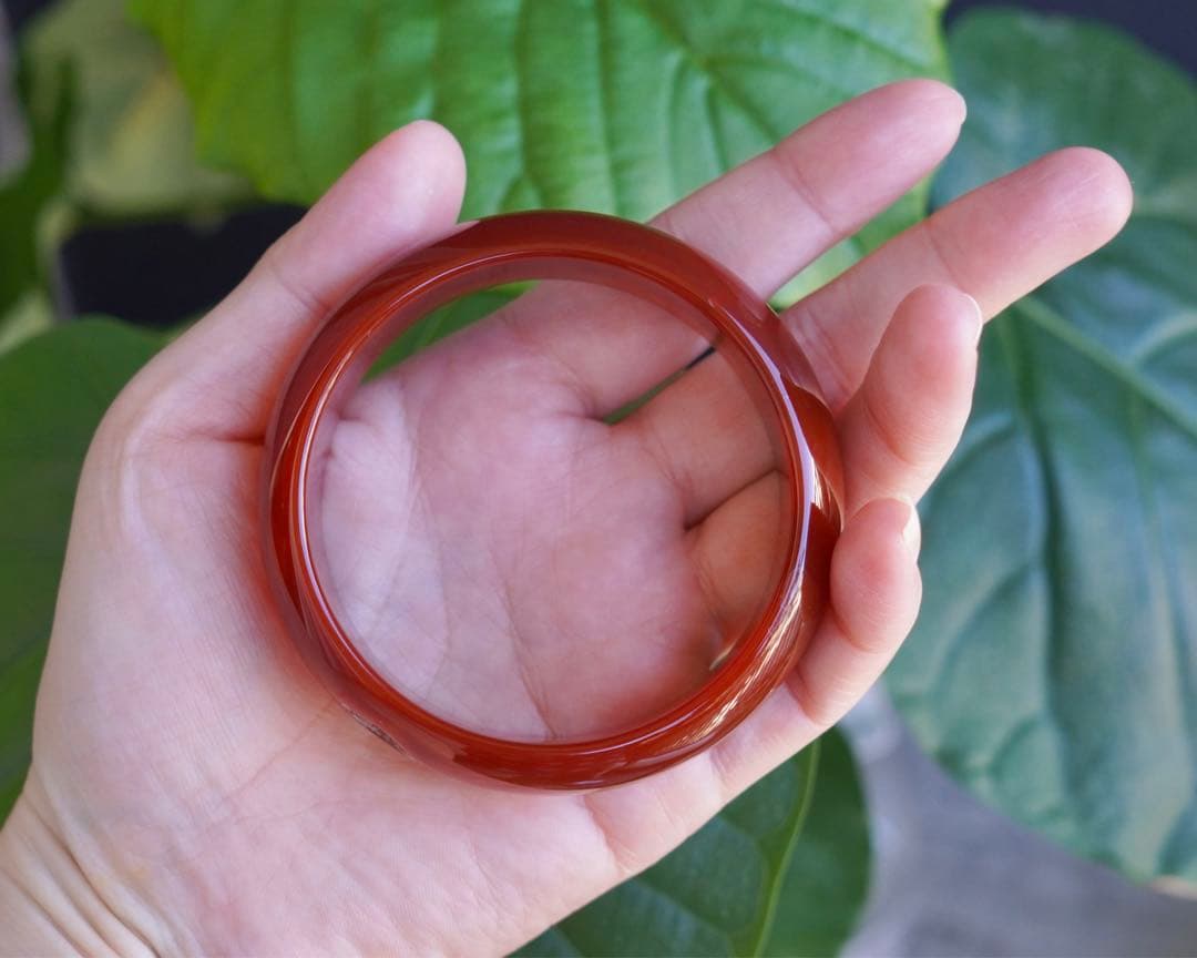 ❄メノウ カルセドニー 玉髄 バングル腕輪 新品 0058