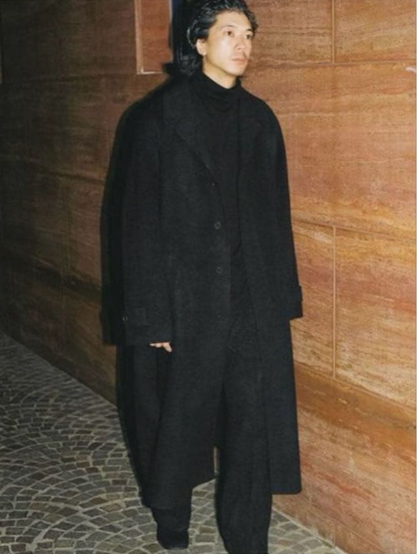 LIDNM SHAWL COLLAR REVER COAT サイズS LIDNM SHAWL COLLAR REVER