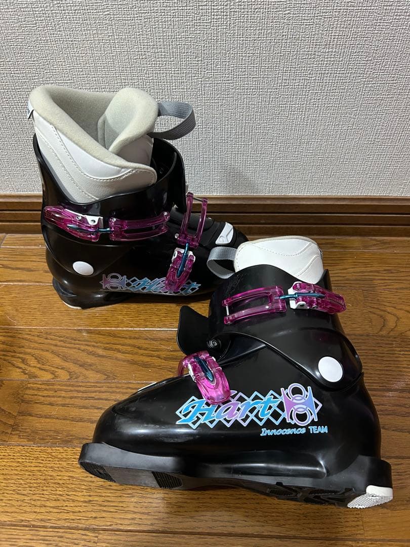 ジュニア ピンクデザイン スキー板 、ポール、スキー靴セット