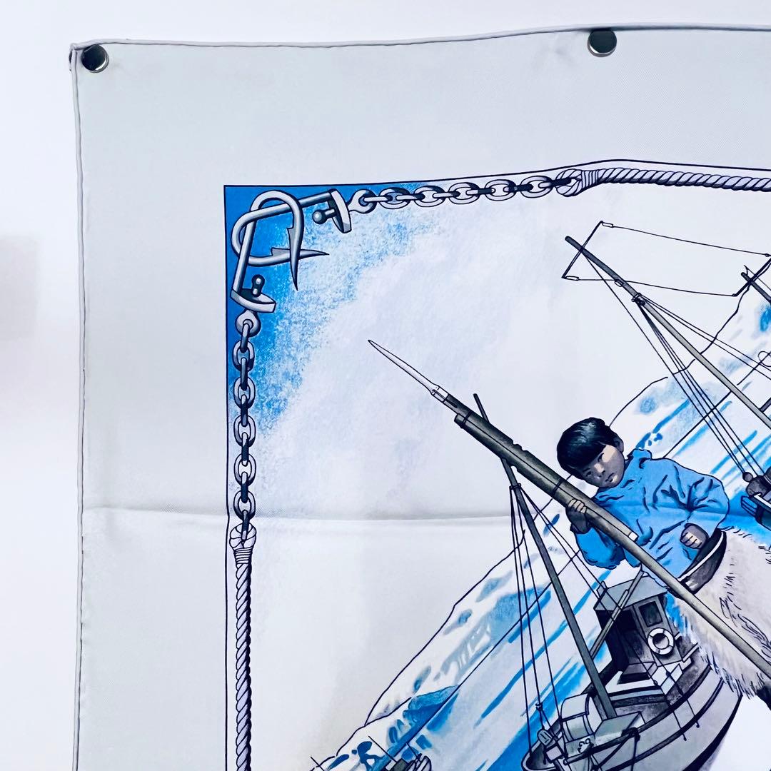 美品✨ エルメス グリーンランド シルクスカーフ カレ90 水色 - メルカリ