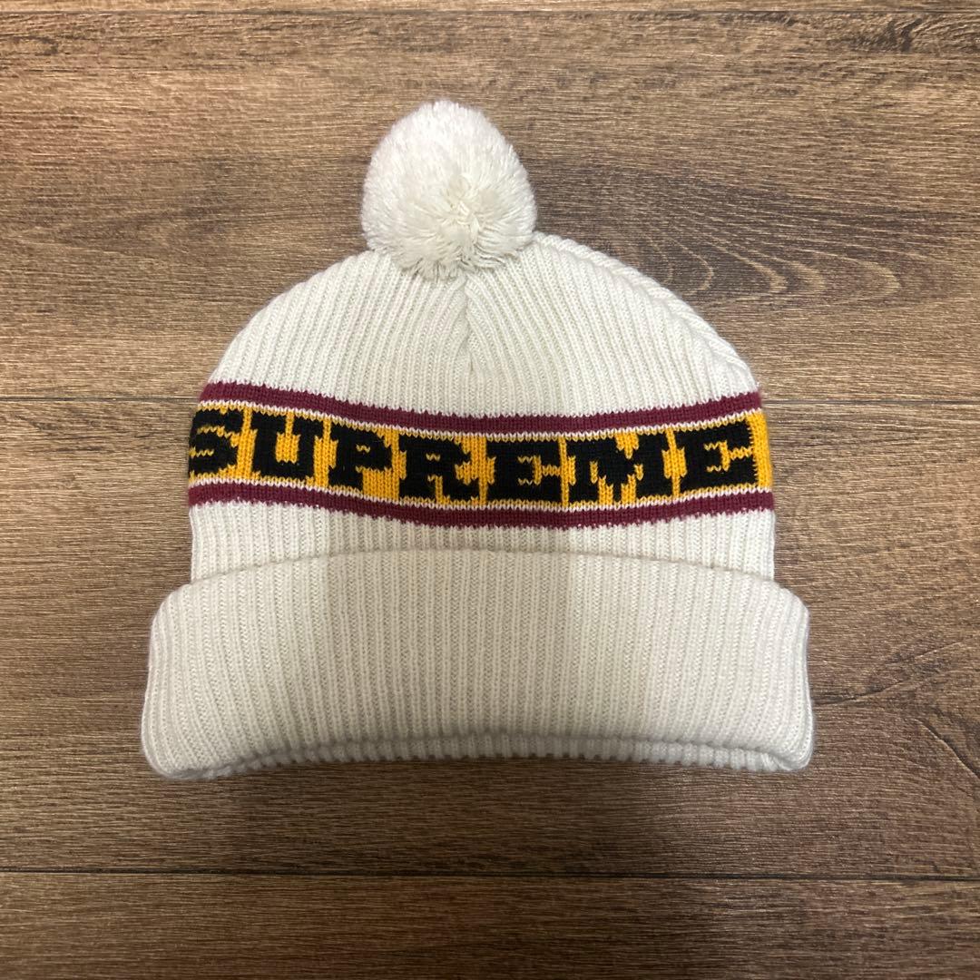 SUPREME ポンポン付きニット帽 クリーム色 ハートケーブルポンポンニット帽[品番：BRSK0008555]｜ブランシェスの