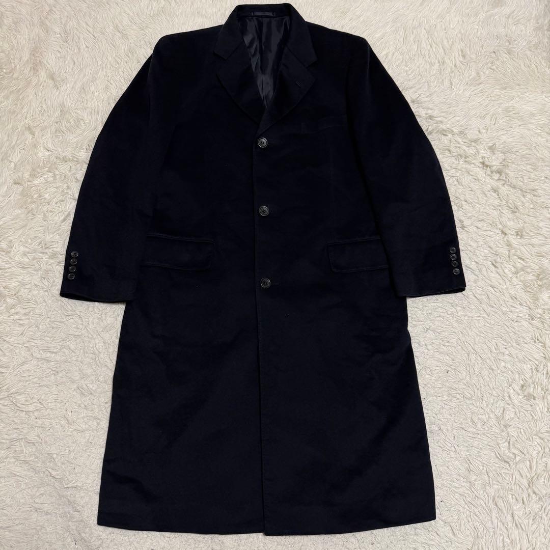 最高級極美品XLサイズ相当 カシミヤ100% チェスターコート マキシ丈