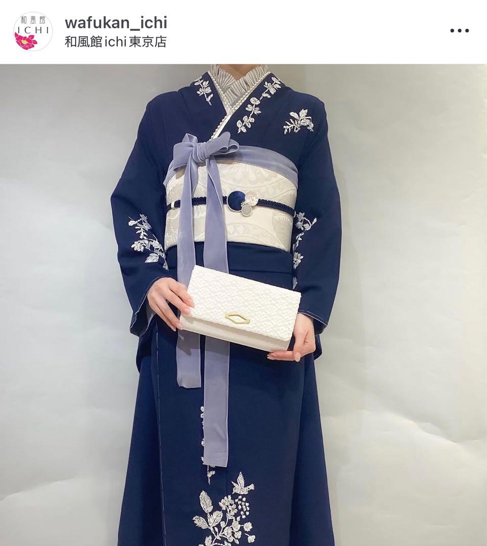 成人式 振袖 和風館ICHI ネイビー 紺色 シンプル