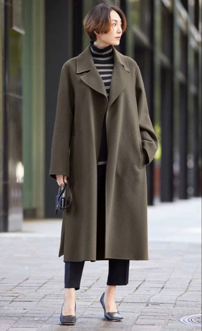 【ひまわり】タグ付き新品【iCB】ウールリバー ロングトレンチコート ICB（アイシービー） トレンチコート コート ウールリバー ロング