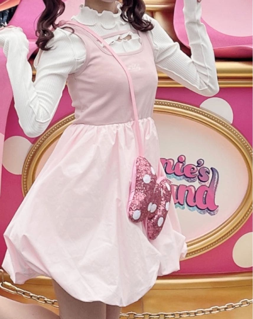 lilLilly リルリリー バルーンタンクトップミニワンピ ピンク