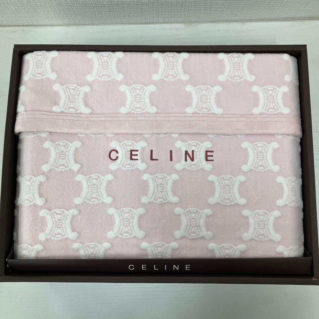 No.714 セリーヌ 綿毛布 ピンク 140×200 CELINE - メルカリ