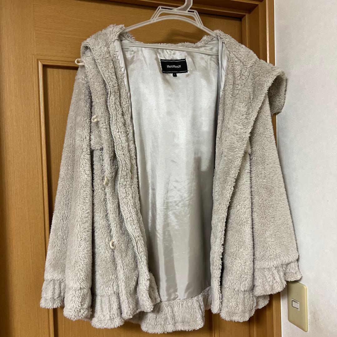 専用　Hushush グレー ファーコート ハッシュアッシュ HusHusH ファーティペット （アッシュブラウン