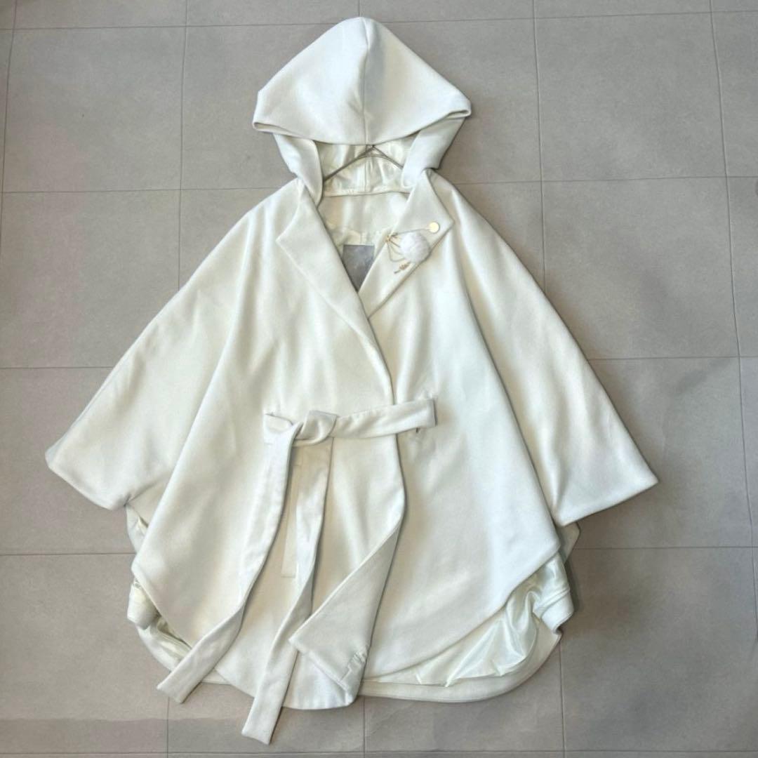 ほぼ新品 完売 刀剣乱舞 鶴丸国永 フード付き ポンチョ コート ベルト ファー 鶴丸国永 モデル アウター 刀剣乱舞ONLINE 刀剣乱舞ONLINE / とうらぶ