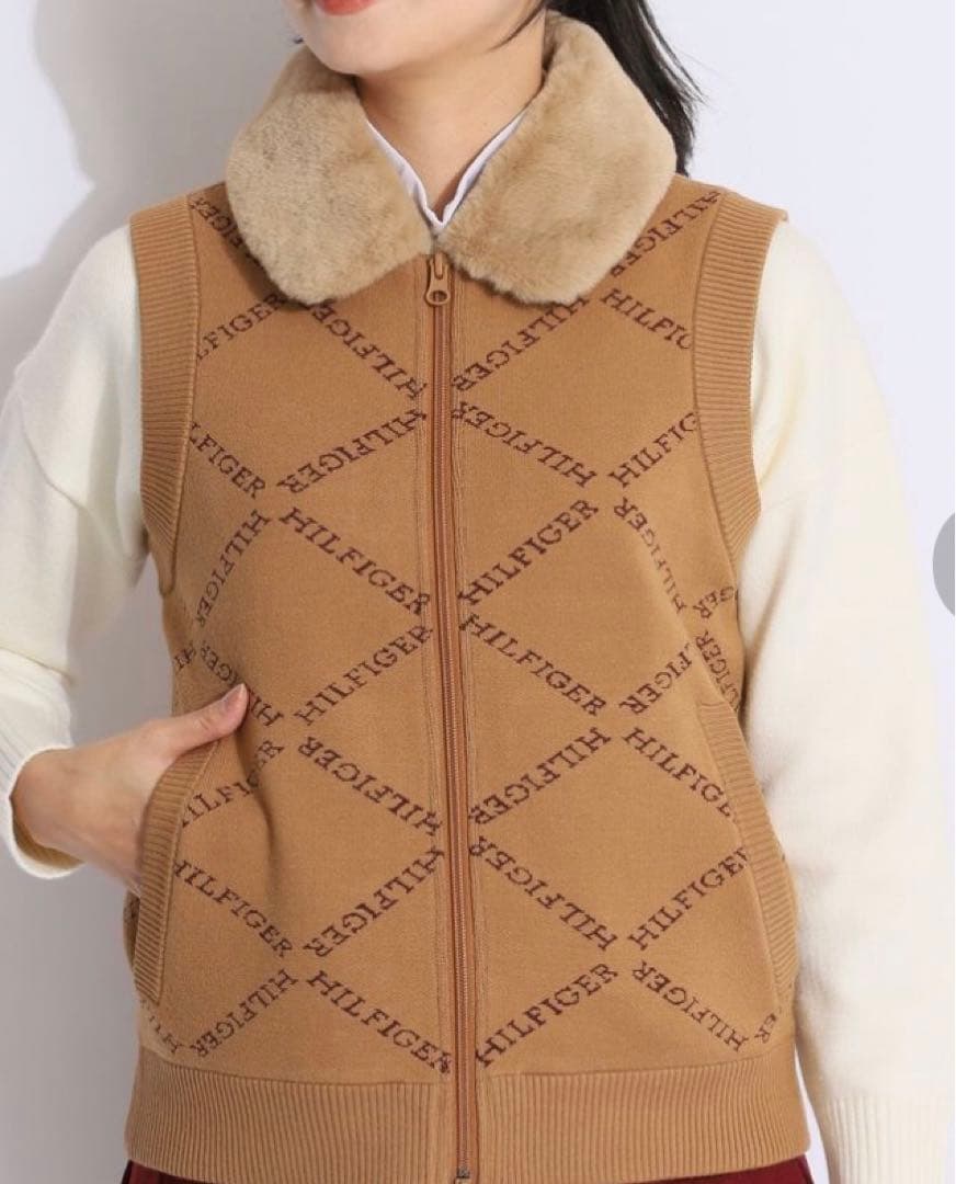 トミー ヒルフィガー ゴルフ2WAYネックモノグラムジャカードニットベスト Amazon | ケーブル クルーネック ニットベスト THMA354 | ベスト 通販