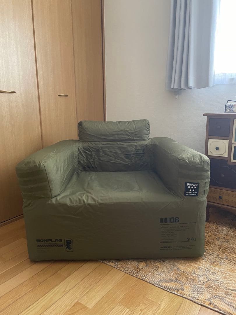BONFLAG エアソファ AS-JT100-GT オリーブグリーン　日本未発売 全カラー再入荷】キャンプ エアーソファ タクティカル 2人用（BONFLAG