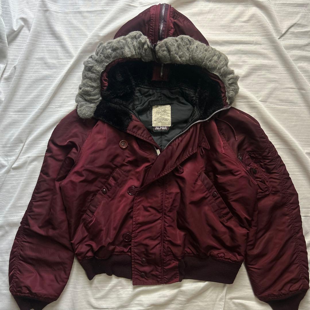 80s Alpha n-2b フライトジャケット ボルドーUSA製 L - メルカリ