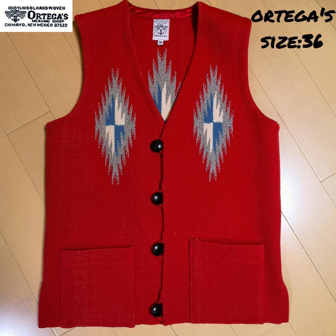 【美品】ORTEGA'S チマヨベスト 36 オルテガ レッド 中古・古着通販】ORTEGA'S (オルテガ) チマヨベスト レッド サイズ:32