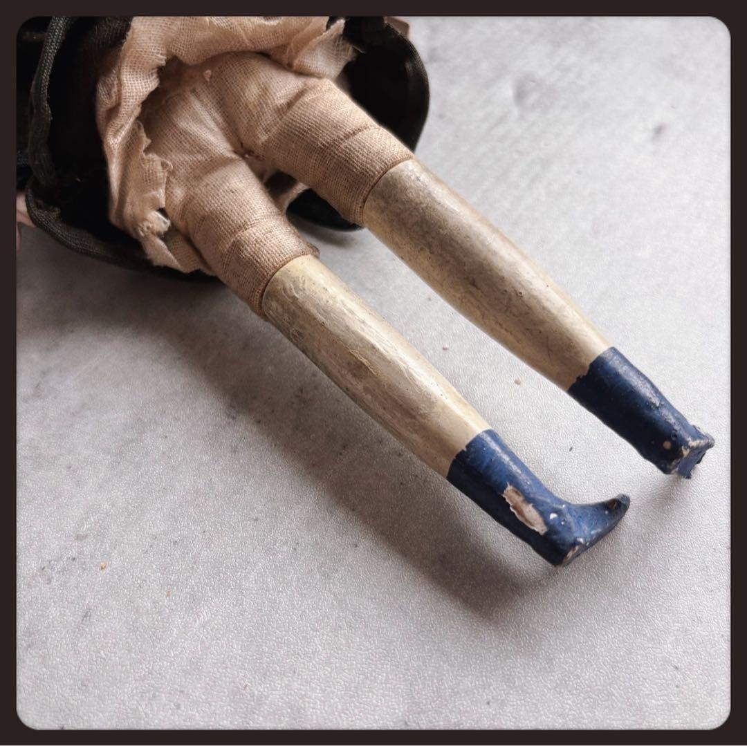 レアアンティーク ブロンドの男の子 ショルダーヘッドワックスドール