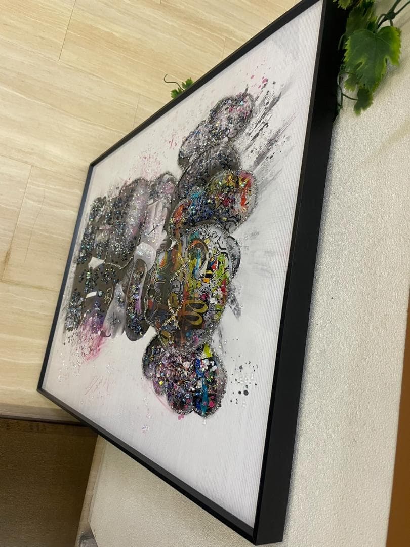 水晶絵 KAWS カウズ コンパニオン アートパネル クリスタル 立体 絵画