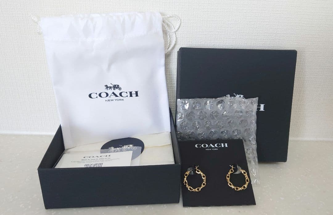 COACH チェーン フープ ピアス COACH（コーチ）の「シグネチャー チェーン スモール フープ ピアス
