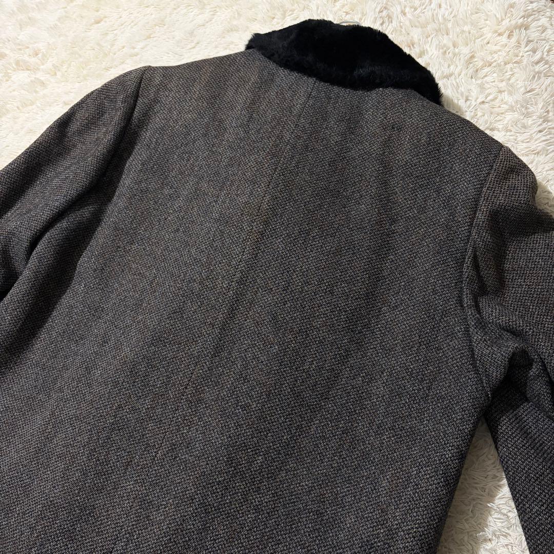 美品】ブルックスブラザーズ ボア ツイード チェスターコート くるみ