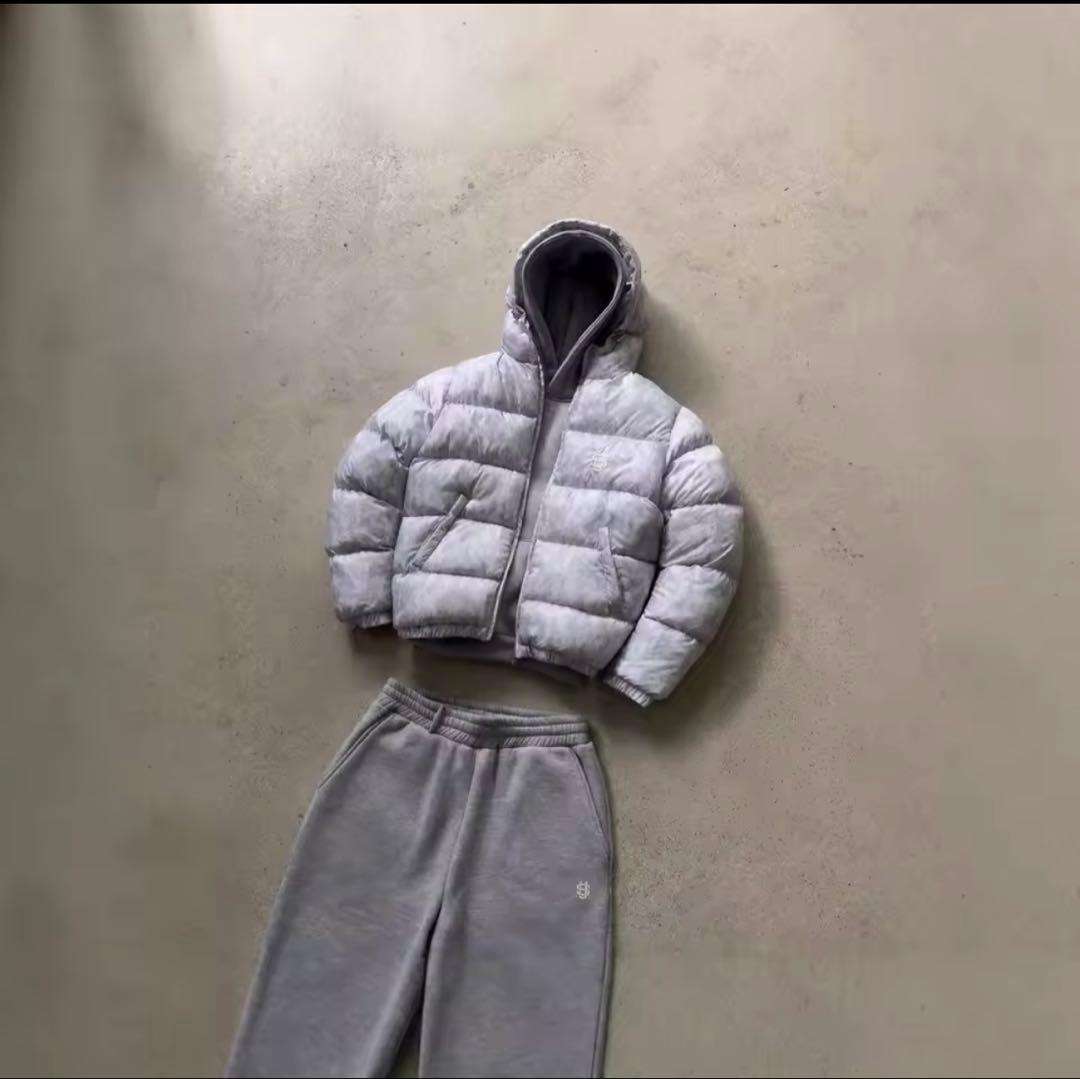 即発送】グレー迷彩ダウンジャケット y2k-安くて可愛い人気