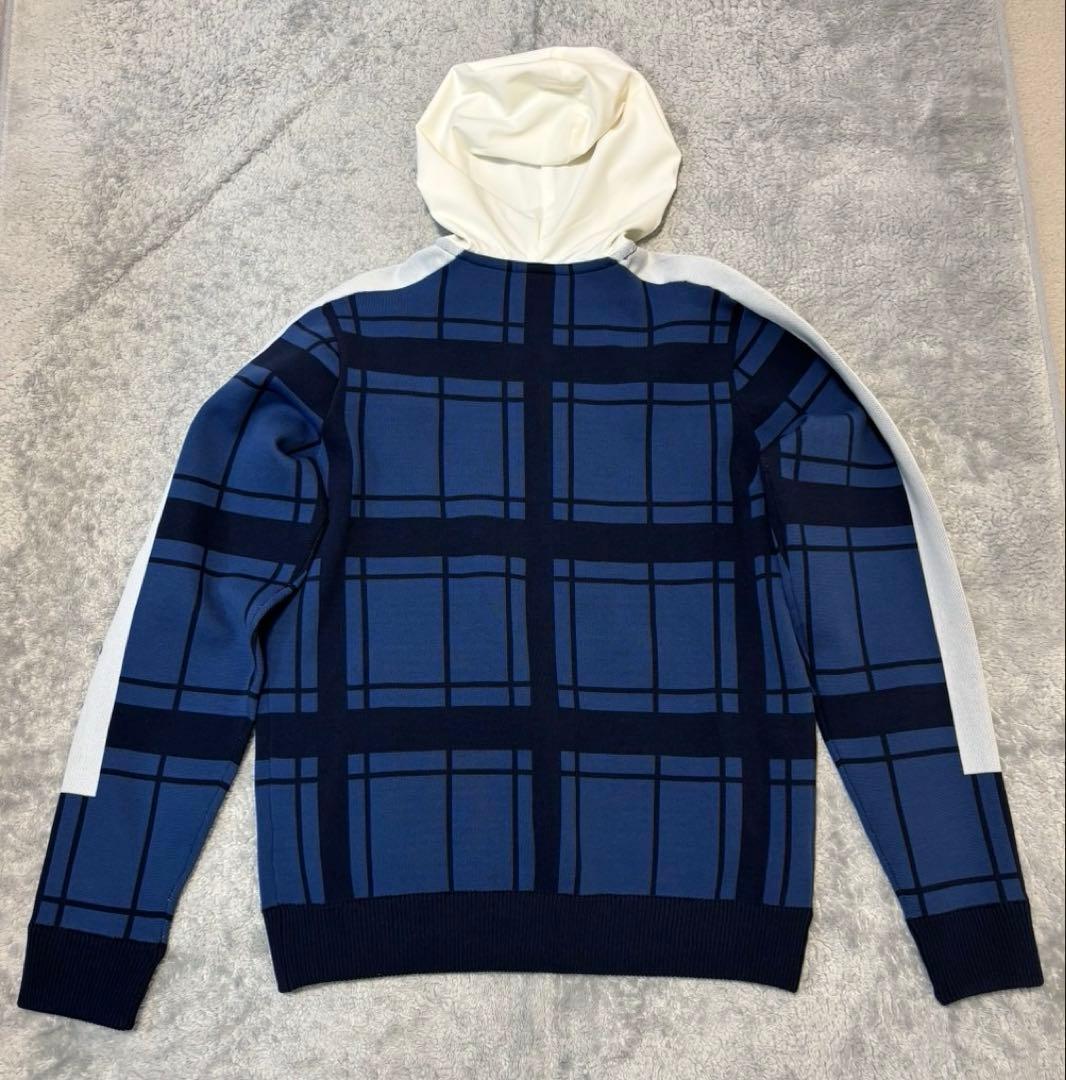 新品 フィドラ FIDRA ニットパーカー フルジップ フード付き ネイビー