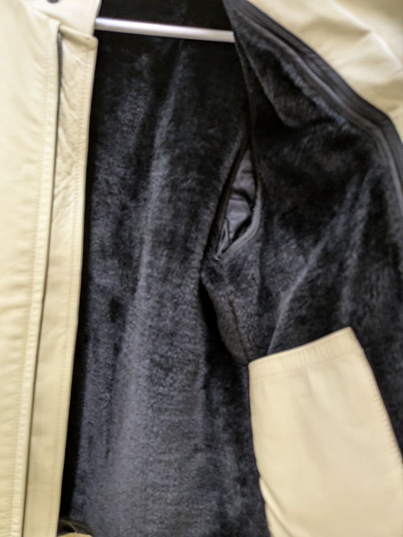 ま*。様 リューグーレザー☆馬革ベージュ シングルライダース 脱着可能