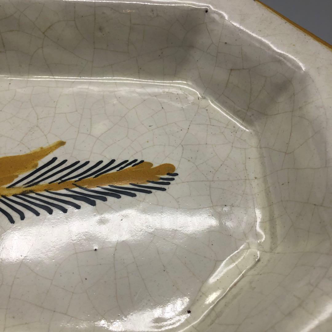 メキシコプエブラタラベラ焼ビンテージ陶器伝統工芸鳥バード八角大皿