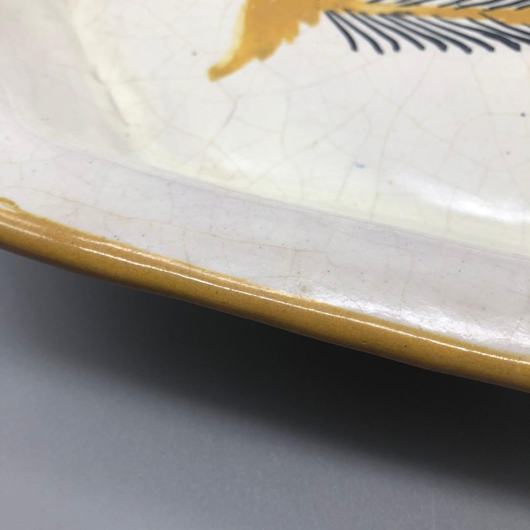 メキシコプエブラタラベラ焼ビンテージ陶器伝統工芸鳥バード八角大皿