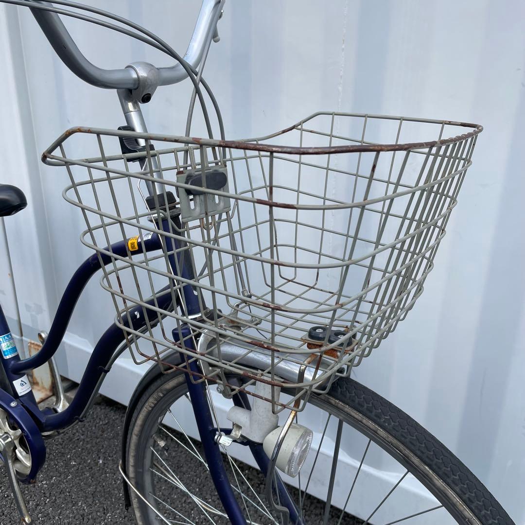 都内/千葉市引取】ママチャリ 27インチ自転車 カゴ/鍵/ライト付
