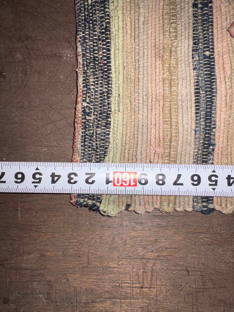 古布 裂織 34×163cm ボロ アンティーク ヴィンテージ 裂き織り
