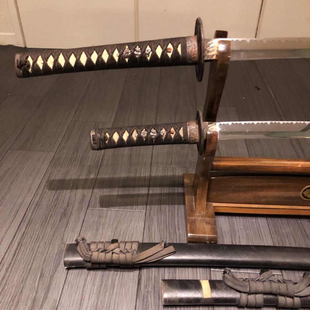 本格模造刀 大小セット 黒拵え 太刀 脇差 大小セット