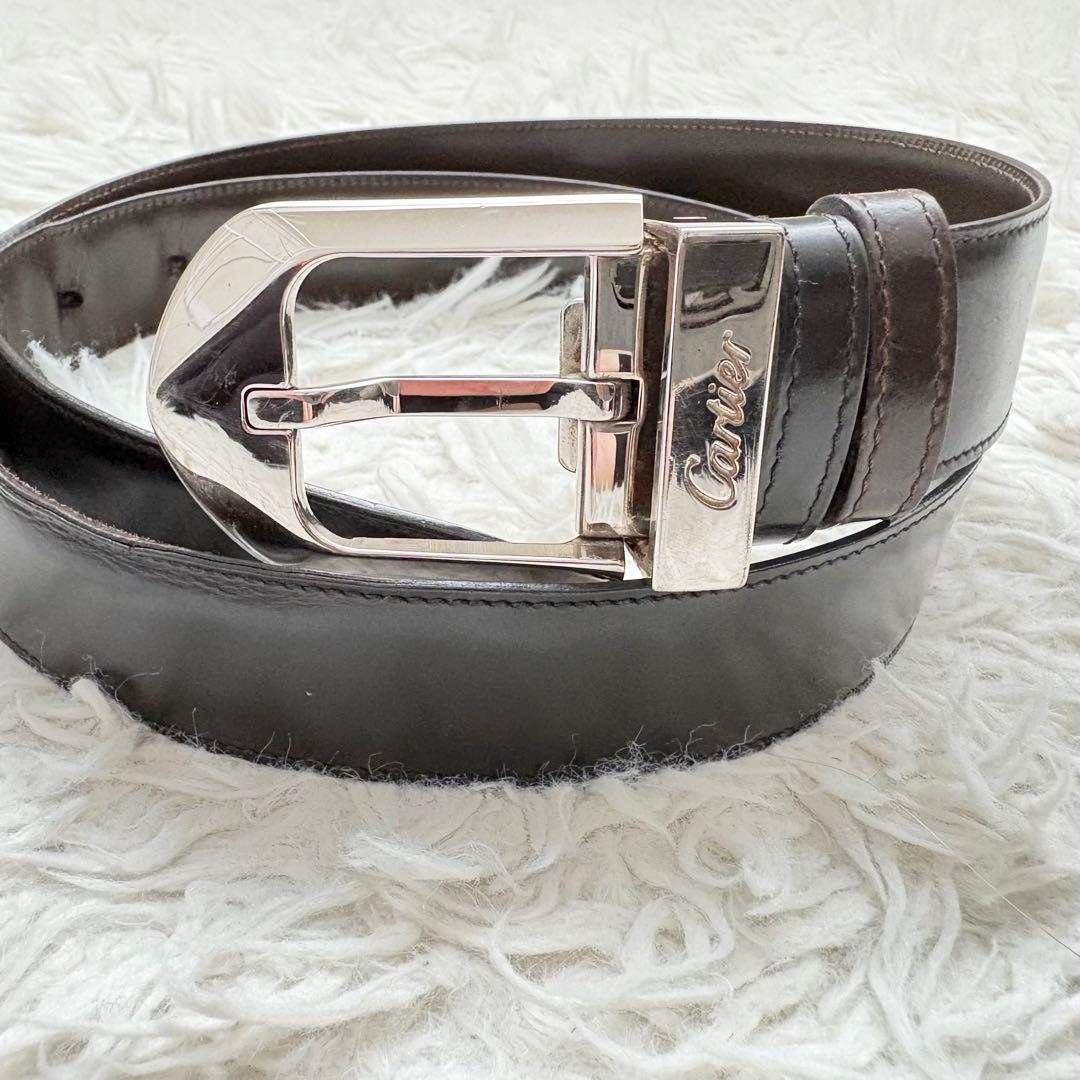 良品　カルティエ　リバーシブルベルト　アルディロン　男女兼用　シルバー金具 美品 Cartier カルティエ リバーシブルベルト タンクドゥ アルディロン