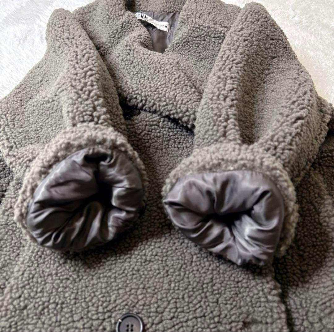 ✨美品✨ ZARA テディベアコート ダブル ロングコート L ボアコート